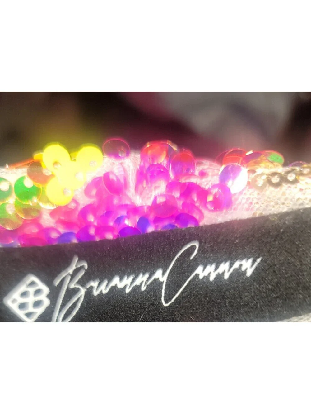 BRIANNA CANNON BRIGHT COLORFUL FLORAL SEQUIN KNOTTED HEADBAND